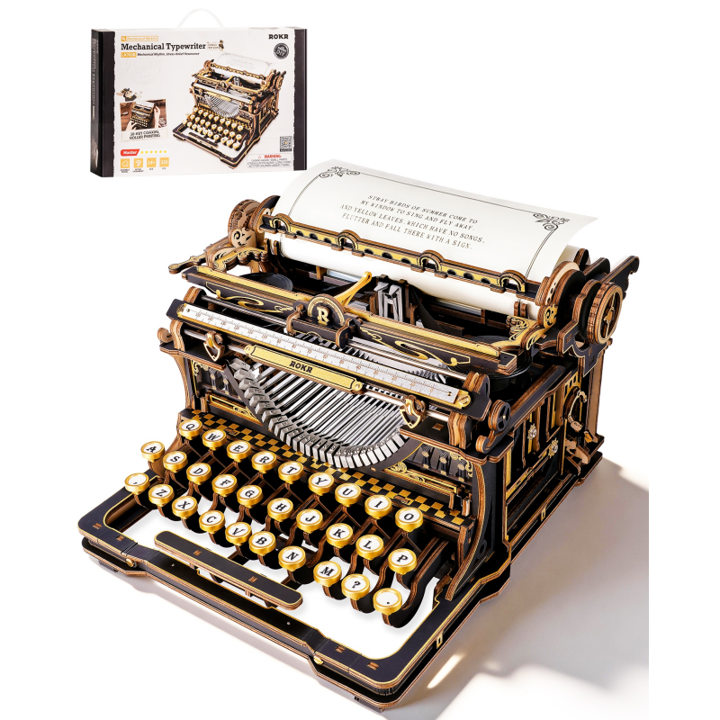 Vintage Collectibles Toys - ROKR 3D Wooden Typewriter Puzzle –