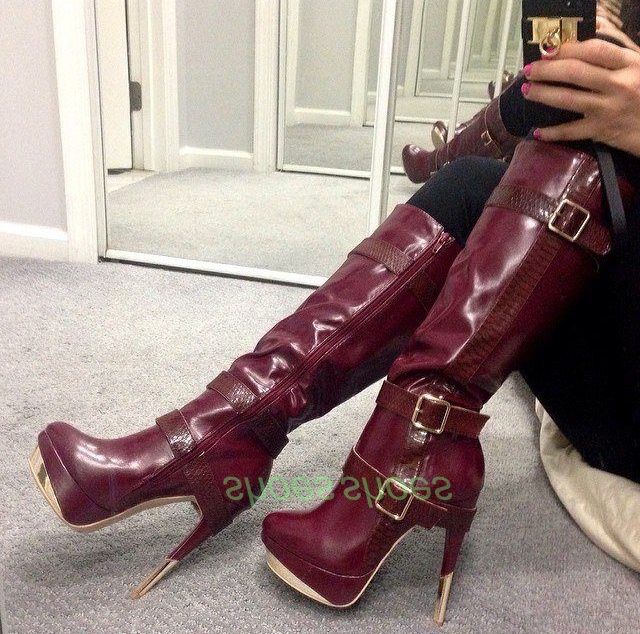Vintage Zipper - Lady Zipper Patent Style Knee Boots