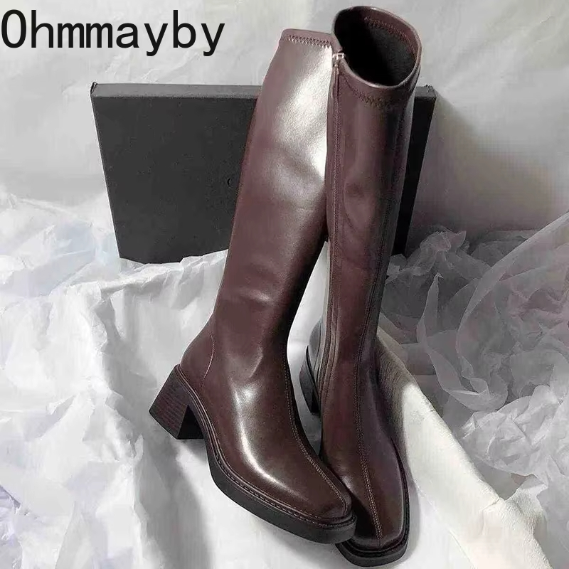Vintage Thick Heel Women Knee  - Vintage Zipper avis et prix