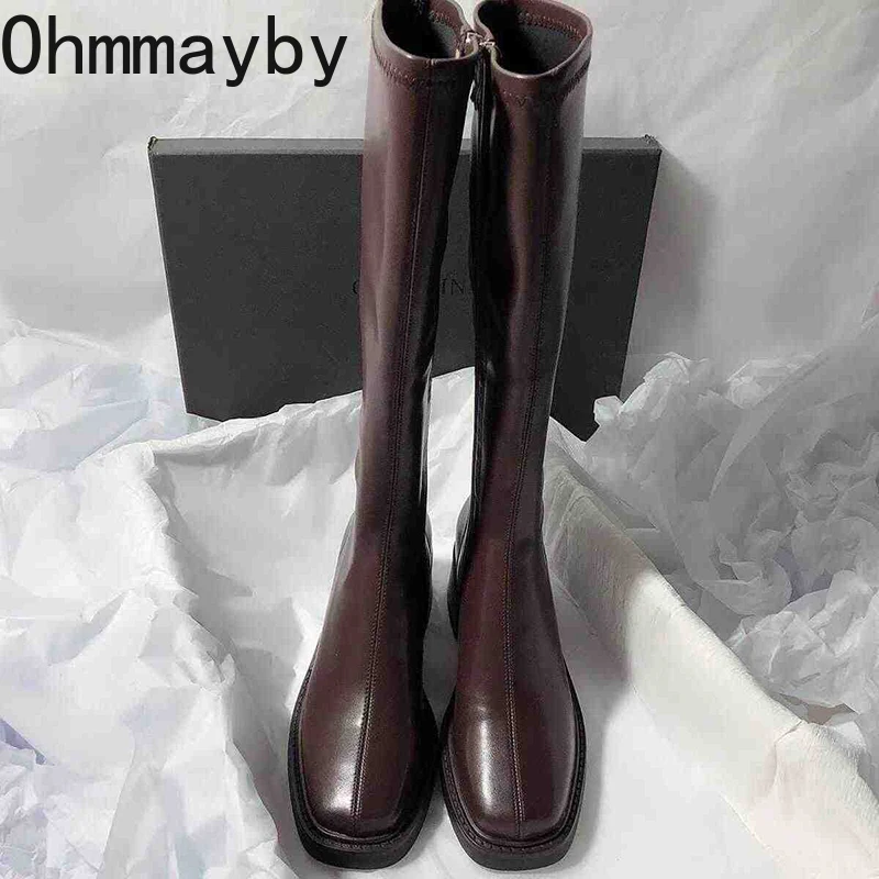 Vintage Thick Heel Women Knee  - Vintage Zipper avis et prix