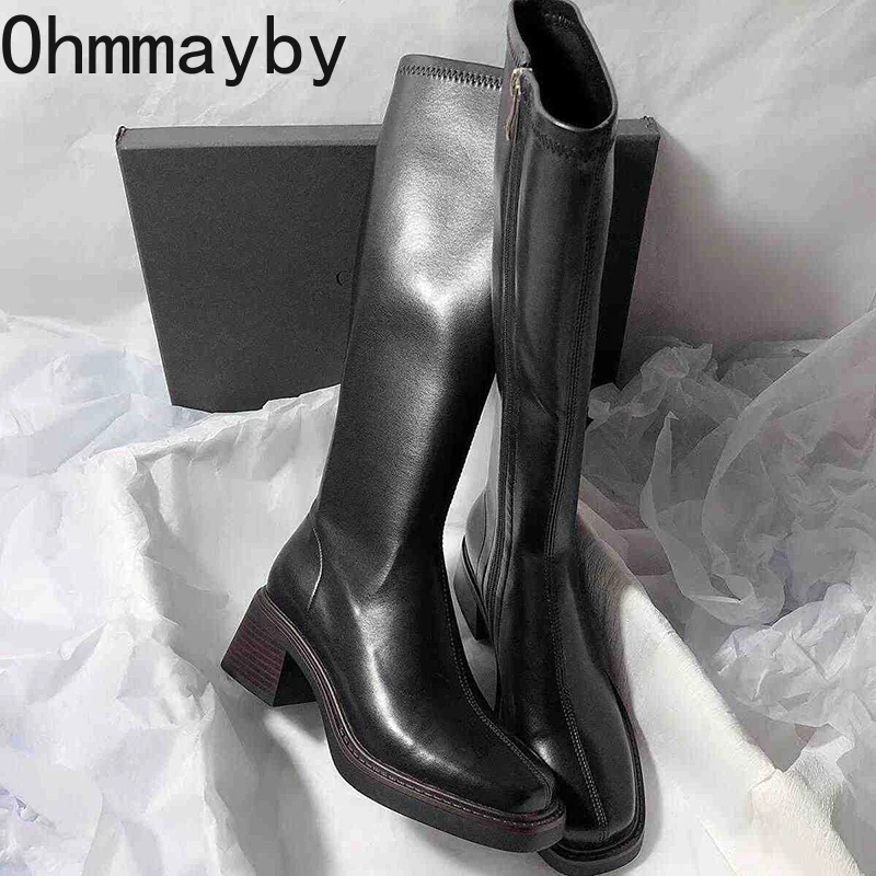 Vintage Thick Heel Women Knee  - Vintage Zipper avis et prix