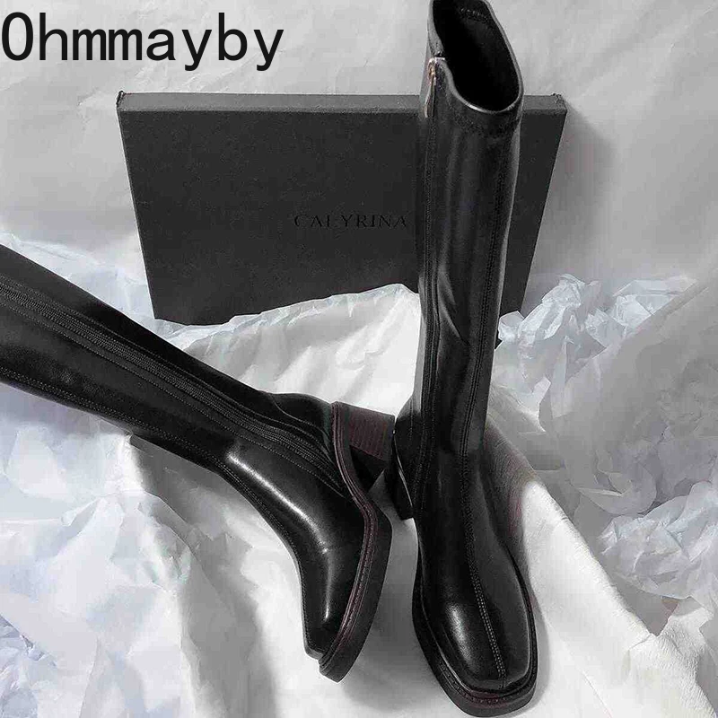 Vintage Thick Heel Women Knee  - Vintage Zipper avis et prix