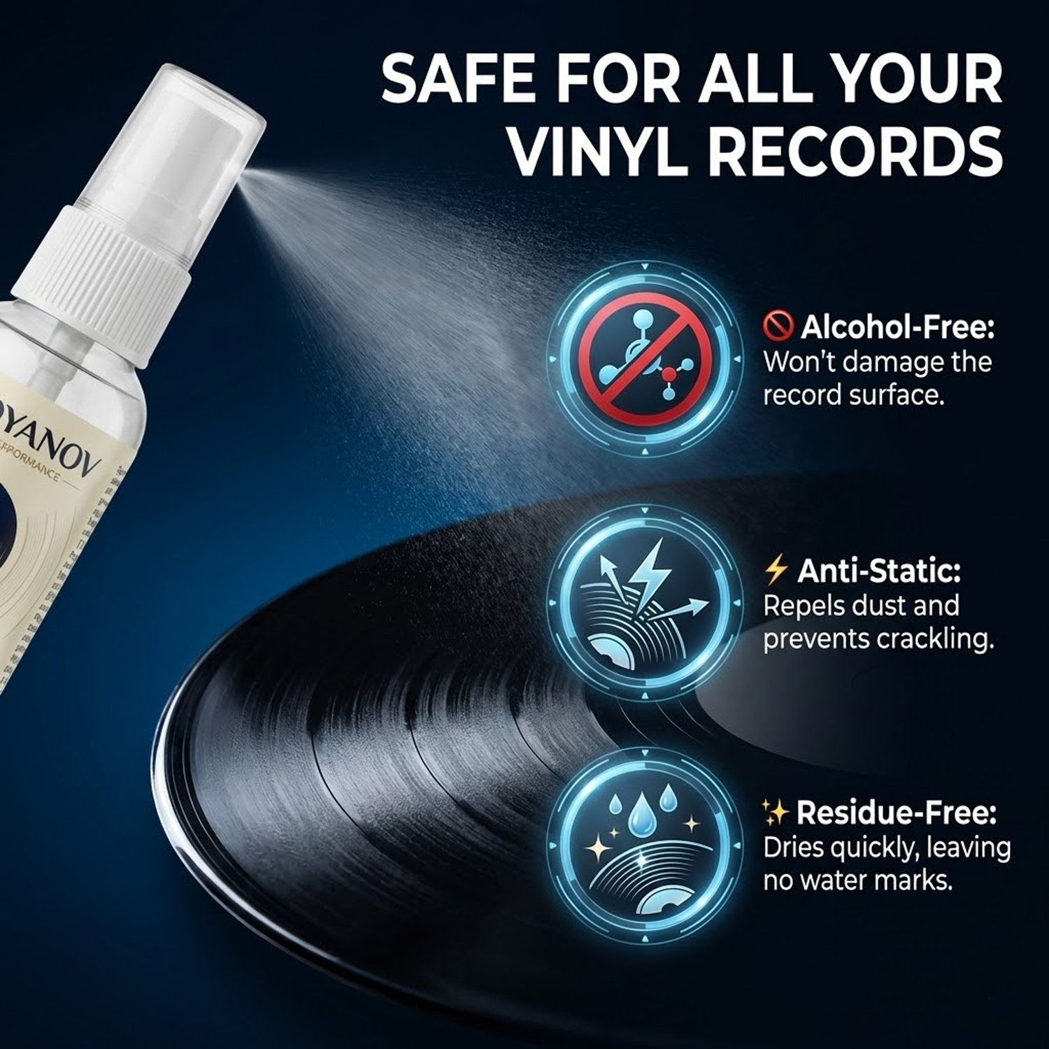 Anti-Static Vinyl Record Clean - Vinyl Record Cleaner avis et prix