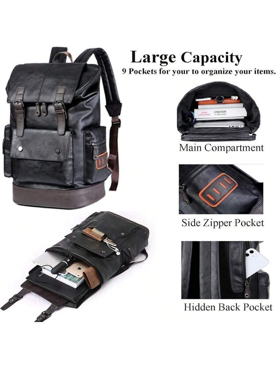 Vintage Black Leather Laptop B - Vintage Zipper avis et prix