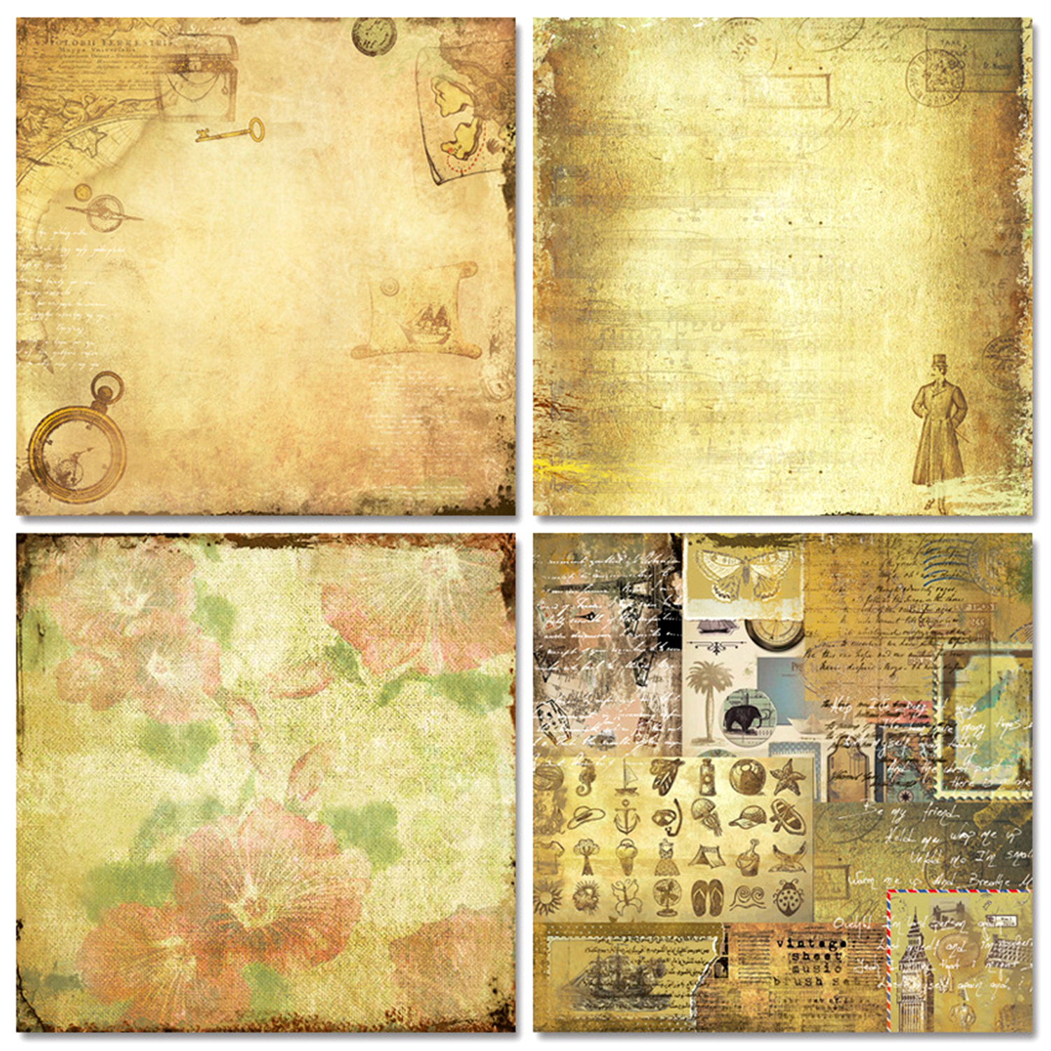 24 Sheets Scrapbook Paper 30x3 - Vintage Collectible Cards avis et prix
